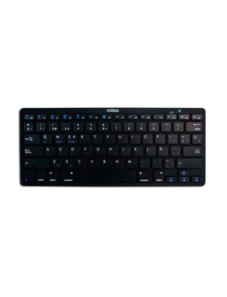 Teclado Slim Bluetooth Nilox NXKB01B / Negro / Windows / Android / Apple